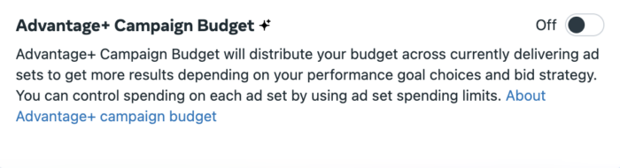 Advantage + campaign budget